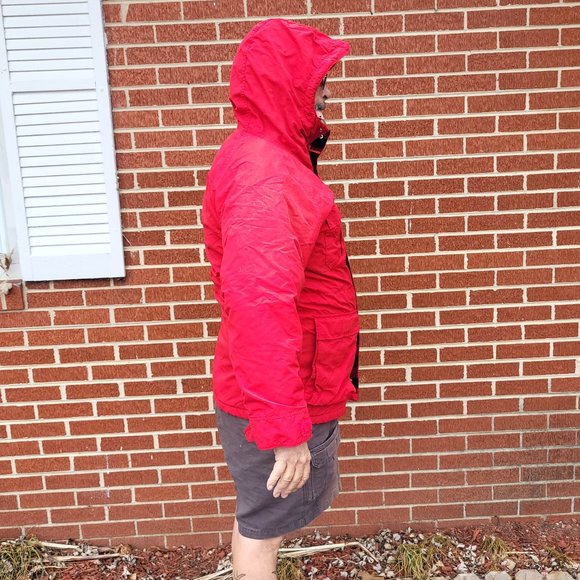 Vintage LL Bean Baxter State Parka Red with Plaid lining Size Large - Picture 3 of 11